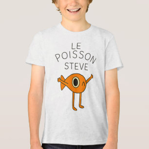 T-shirt En Tri-matière Poisson Drôle Le Poisson Steve Pour Enfants Femmes