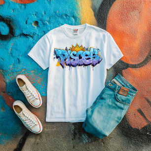 T-shirt En Tri-matière Poissons de rêve Zodiac Graffiti Airbrush avec Cou