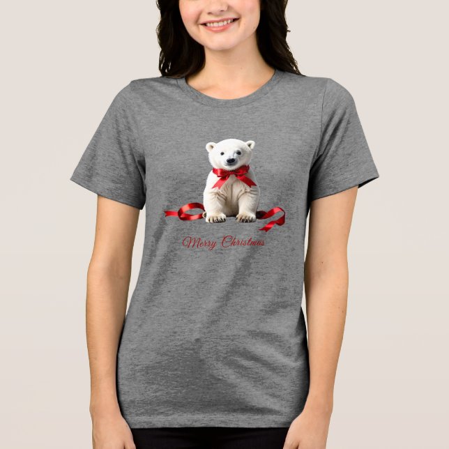 T-shirt En Tri-matière Polar Bear Christmas Holiday Women's (Recto)
