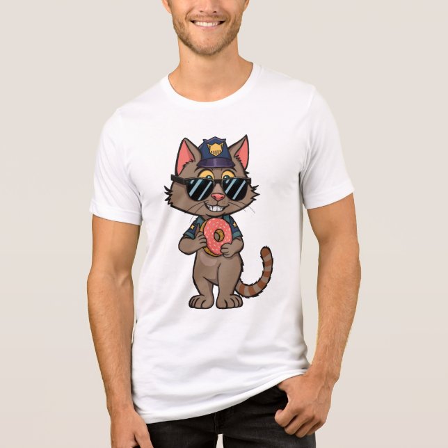T-shirt En Tri-matière Police Cat - 90s Cartoon Donut Cop (Recto)