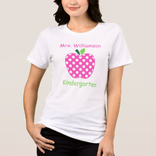 T-shirt En Tri-matière Pomme de professeur à pois rose et vert