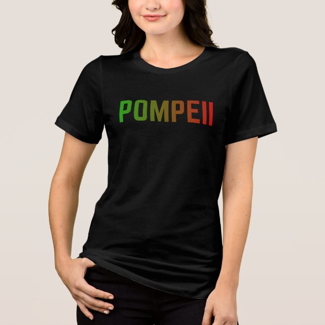 T-shirt En Tri-matière Pompeii Italy Minimal Typographic Design (Recto)