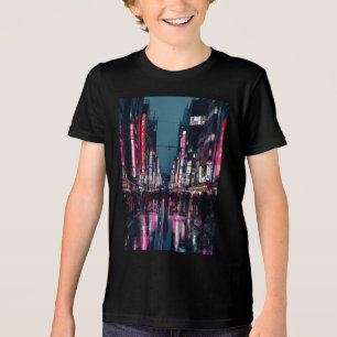 T-shirt En Tri-matière Pop Art Tokyo - Neon Cityscape avec Bold Urban Vib