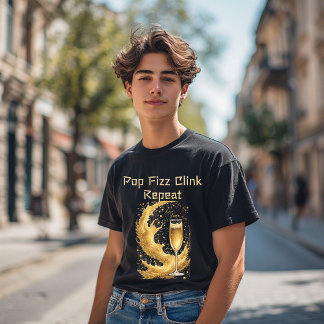 T-shirt En Tri-matière Pop Fizz Clink Repeat New Year Champagne Sparkles