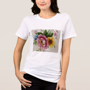 T-shirt En Tri-matière Porcelaine Inspiré Floral