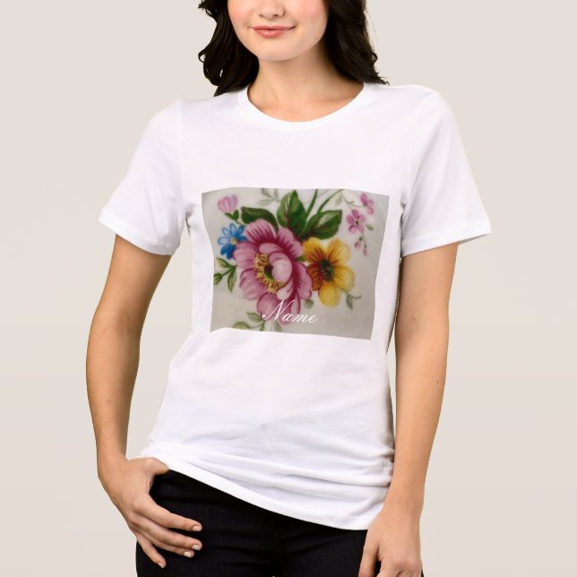 T-shirt En Tri-matière Porcelaine Inspiré Floral (Recto)
