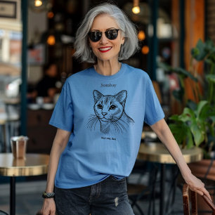 T-shirt En Tri-matière Portrait de chat Bombay