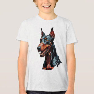T-shirt En Tri-matière Portrait de Doberman féroce Cadeau de chien agress