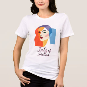 T-shirt En Tri-matière Portrait de femme Abstraite dynamique