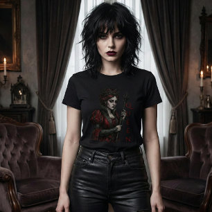 T-shirt En Tri-matière Portrait de Reine Mélancolique Fantastique Gothiqu