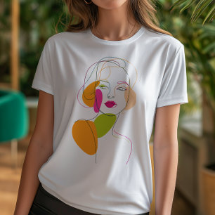T-shirt En Tri-matière Portrait minimaliste féminin d'une ligne, art Abst