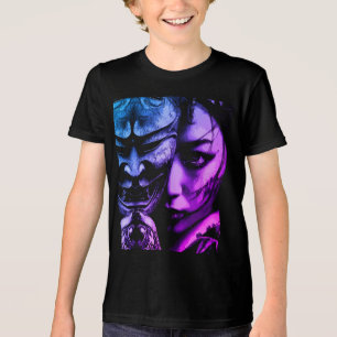 T-shirt En Tri-matière Portrait réaliste d'une femme japonaise masquée av