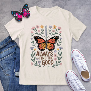 T-shirt En Tri-matière Positivité florale du papillon inspiré