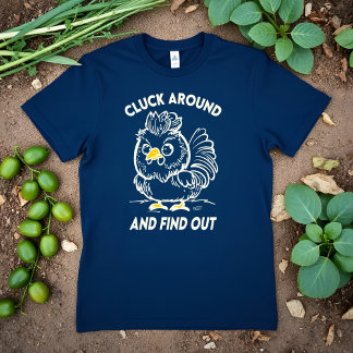 T-shirt En Tri-matière Poule qui glousse autour et découvre la blague de 