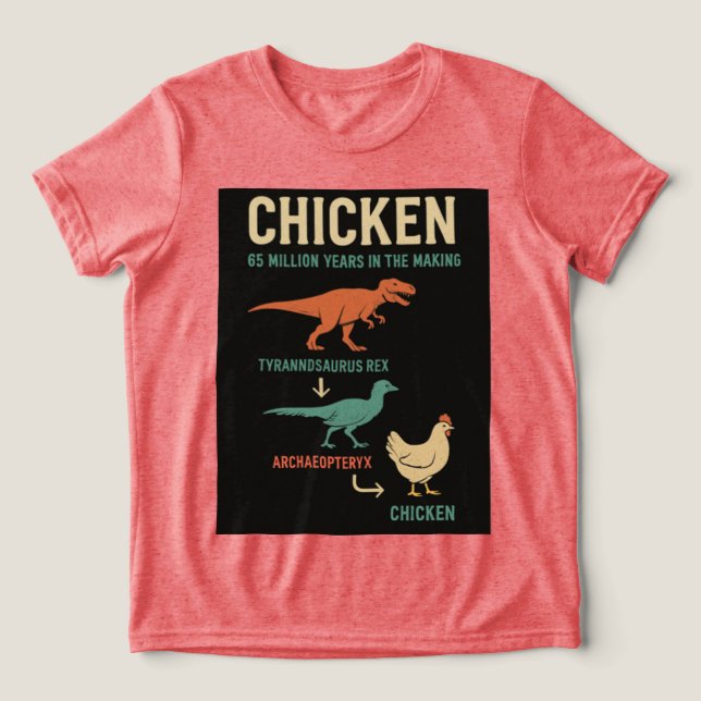 T-shirt En Tri-matière Poulet : 65 millions d'années dans la fabrication (Design Recto)