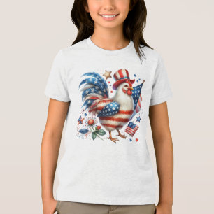 T-shirt En Tri-matière Poulet du 4 juillet Clipart-61531