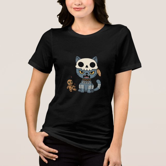 T-shirt En Tri-matière Poupée vaudou de chat sorcière (Recto)