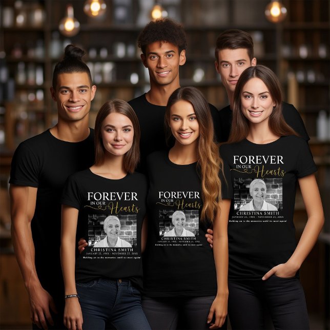 T-shirt En Tri-matière Pour toujours dans nos coeurs Funérailles Photo Me (Créateur téléchargé)