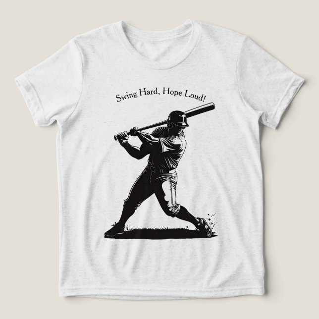 T-shirt En Tri-matière Power Swing - Conception de base-ball de style com (Design Recto)