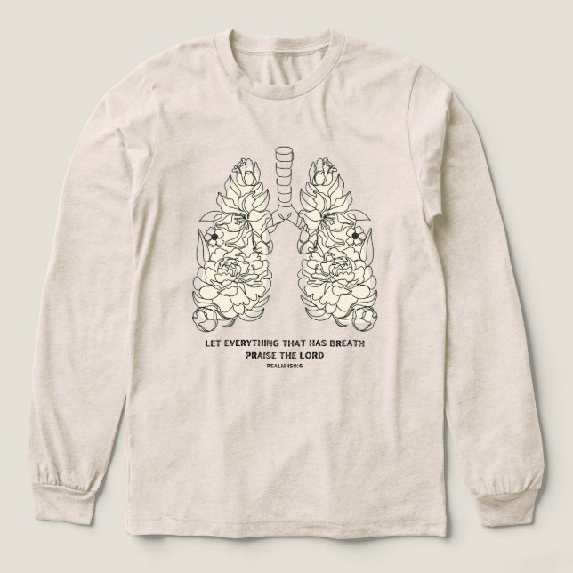 T-shirt En Tri-matière Praise the Lord Psalm Floral Lungs (Motif devant)
