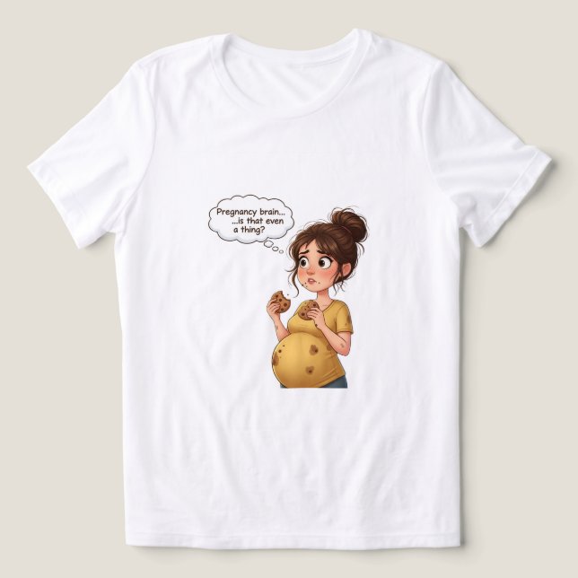 T-shirt En Tri-matière “Pregnancy Brain Funny T-Shirt | Cute Maternity (Design Recto)
