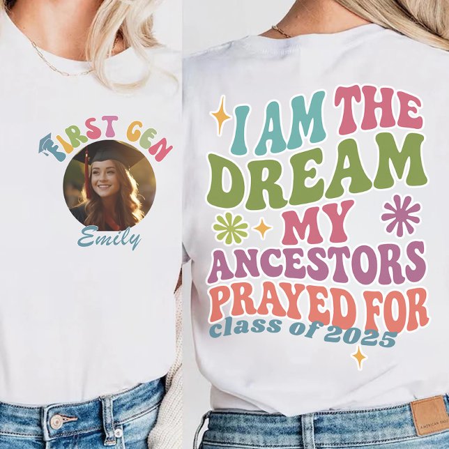 T-shirt En Tri-matière Premier Gen Retro cadeau personnalisé Graduation (Créateur téléchargé)