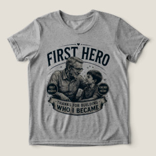 T-shirt En Tri-matière Premier héros ami pour toujours Fête des Pères Vin