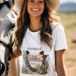 T-shirt En Tri-matière Premier Rodeo Cowboy Western Boy 1ère fête d'anniv<br><div class="desc">C'est le "Premier Rodéo" de votre petit, et nous savons que vous êtes si excité ! Célébrez le petit cow-boy dans le style rustique de poke de vache occidentale avec ce garçon 1er anniversaire design fête. Doté d'une base de sable aquarelle avec un assortiment de cactus, un fer à cheval,...</div>
