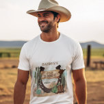 T-shirt En Tri-matière Premier Rodeo Cowboy Western Boy 1ère fête d'anniv<br><div class="desc">C'est le "Premier Rodéo" de votre petit, et nous savons que vous êtes si excité ! Célébrez le petit cow-boy dans le style rustique de poke de vache occidentale avec ce garçon 1er anniversaire design fête. Doté d'une base de sable aquarelle avec un assortiment de cactus, un fer à cheval,...</div>