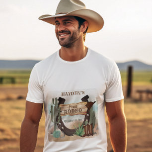 T-shirt En Tri-matière Premier Rodeo Cowboy Western Boy 1ère fête d'anniv