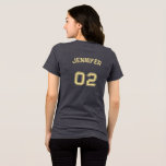 T-shirt En Tri-matière Premium Soft Player Nom Jersey Numéro Femme<br><div class="desc">Créez votre propre personnalisation, personnalisée, cool style typographie / police / script, nom du joueur monogrammed numéro de maillot, silhouette élégante et décontractée, sensation luxueuse de haut de gamme soyeux, unique 40 unique triblend femme équipe col manches courtes tee - shirt de t-shirt à manches courtes. Entrez simplement votre nom...</div>