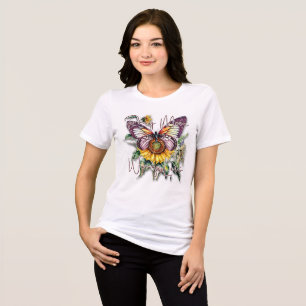 T-shirt En Tri-matière Priez plus de souci moins papillon