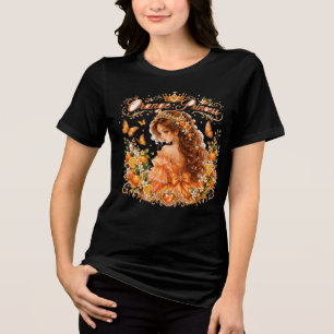 T-shirt En Tri-matière Princesse Tulipe Princesse Florale Élégante Aqua