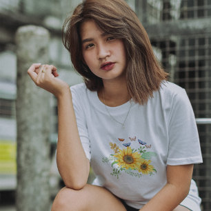 T-shirt En Tri-matière printemps de tournesol