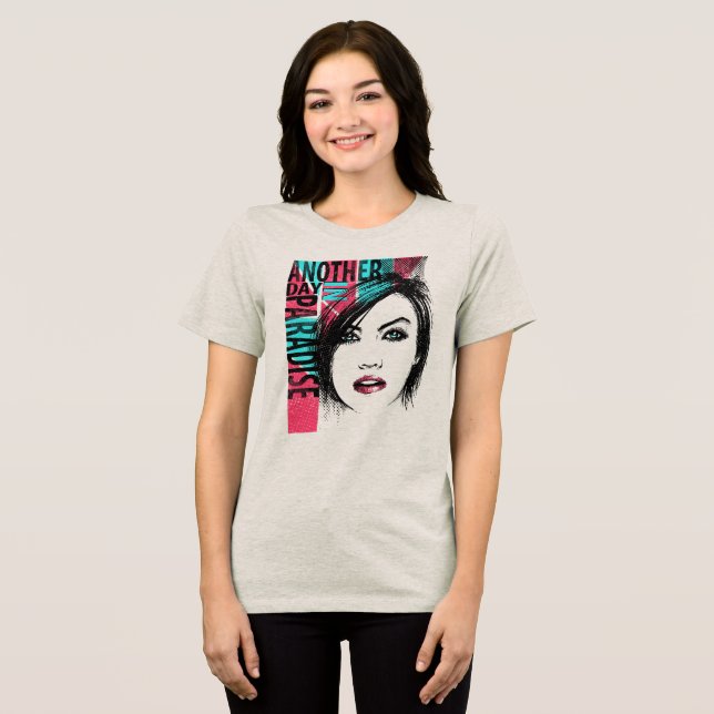 T-shirt En Tri-matière prints phrase another day in paradise (Recto plein)