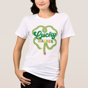 T-shirt En Tri-matière Professeur Chanceux St. Patrick Classe Irlandais