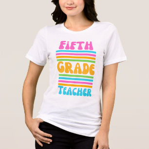 T-shirt En Tri-matière PROFESSEUR DE CINQUIÈME Années Couleurs Bulles Pol