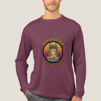 T-shirt En Tri-matière Professeur Félin de Études Félinines Rétro Coucher