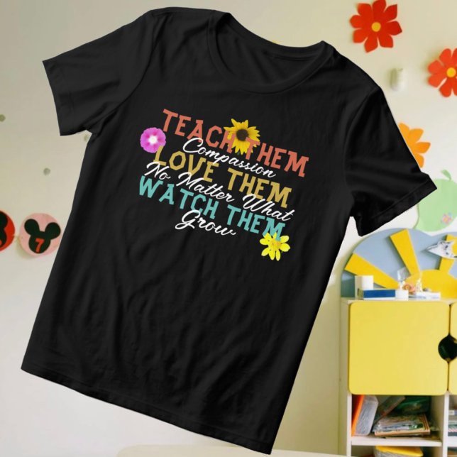 T-shirt En Tri-matière Professeur Floral Leur Apprendre À Les Aimer Rétro (Créateur téléchargé)