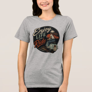 T-shirt En Tri-matière Profitez de la vie et roulez en Vespa vintage