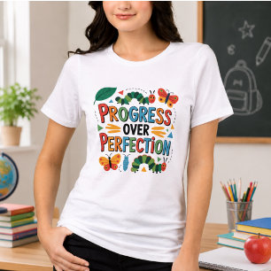 T-shirt En Tri-matière Progrès Plutôt que Perfection Rentree Scolaire