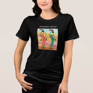 T-shirt En Tri-matière Promenade Inspirante d'Art Africain Aquarelle 