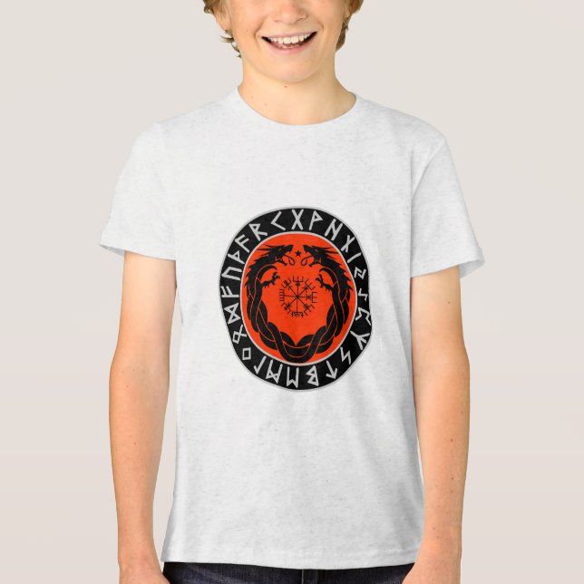 T-shirt En Tri-matière Protection de Rune Viking Dragon (Recto)