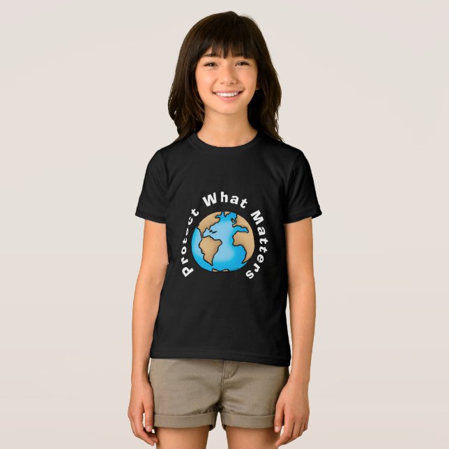 T-shirt En Tri-matière Protéger ce qui compte Éco conception Terre (Recto plein)