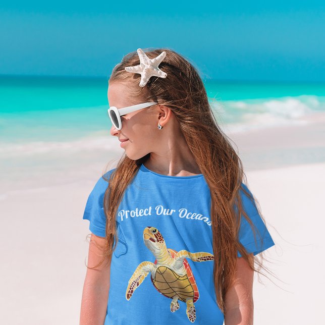 T-shirt En Tri-matière Protéger nos océans Tortue de mer verte (Créateur téléchargé)