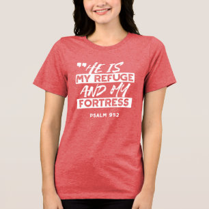T-shirt En Tri-matière Psaume 91:2 - Mon Refuge et ma forteresse chrétien