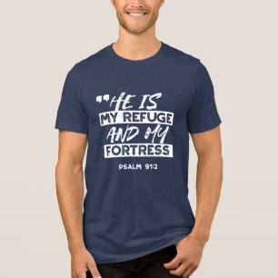 T-shirt En Tri-matière Psaume 91:2 - Mon Refuge et ma forteresse chrétien