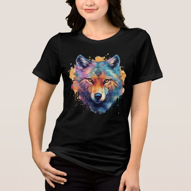 T-shirt En Tri-matière Psychédélic Wolf (Recto)