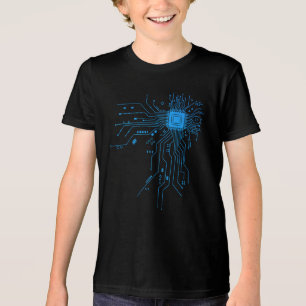 T-shirt En Tri-matière Puce de processeur d'ordinateur Conception de circ