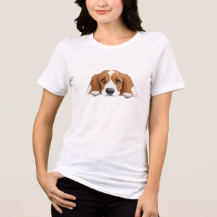T-shirt En Tri-matière Puppy Peeking mignon adorable drôle dessin animal